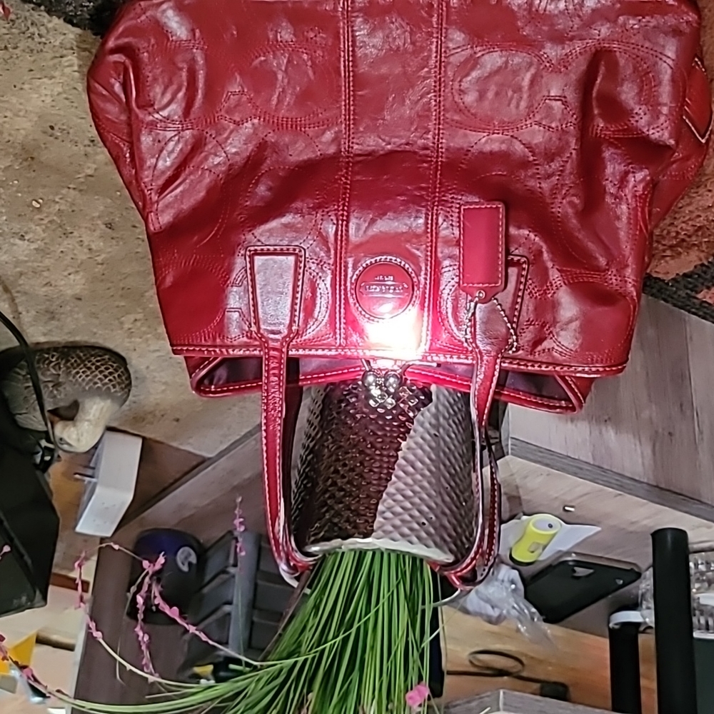 Red coach purse